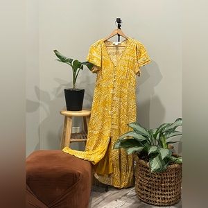 Print button up Dress